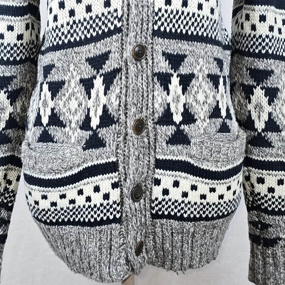 American Eagle Unisex Southwestern Shawl Collar Wool Blend Cardigan Sweater XS